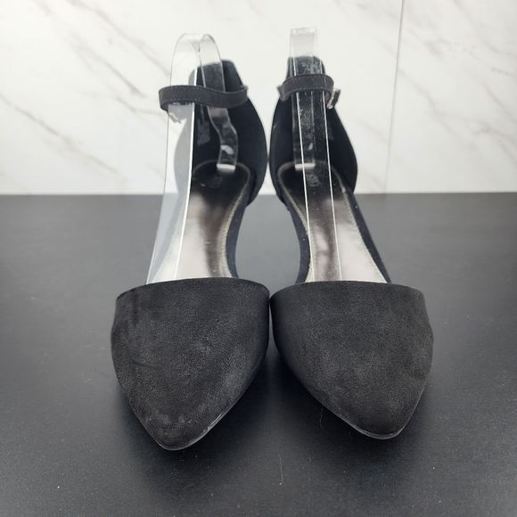 Cato Ankle Strap Black Kitten Heels 10W - Picture 4 of 13